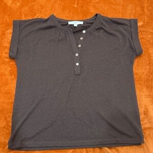 LOFT Chocolate Short Sleeve Henley